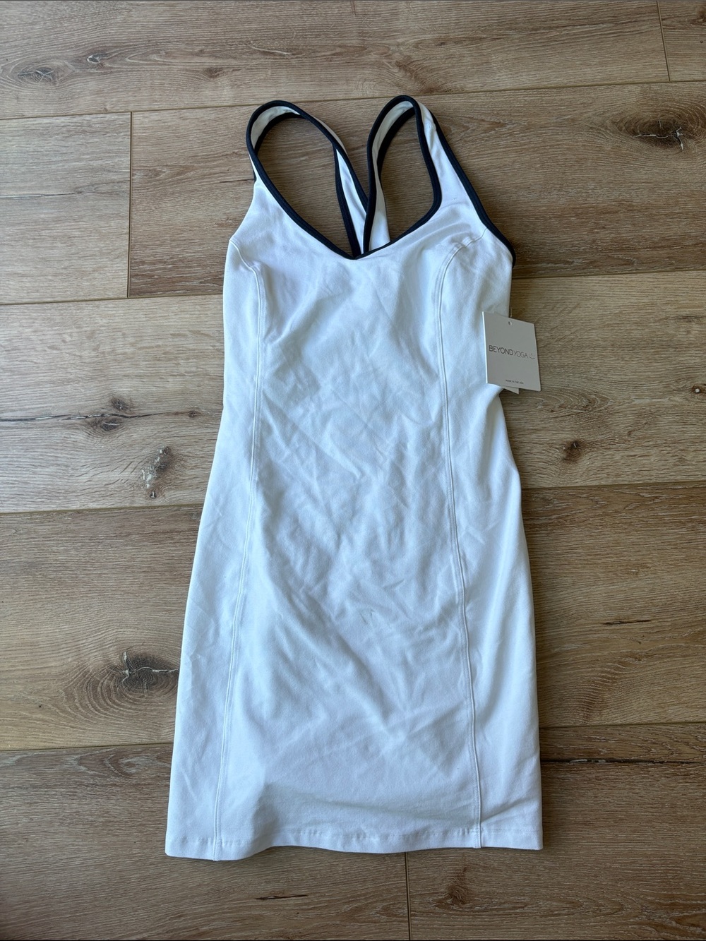 Beyond Yoga White Tank with Black Trim